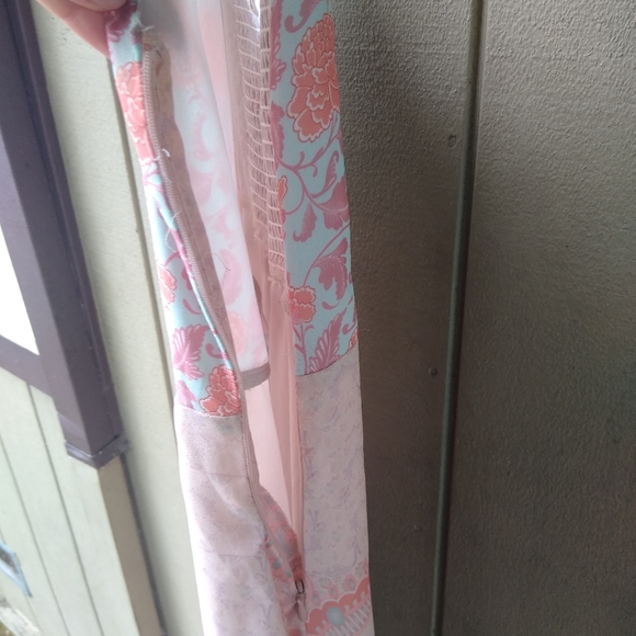 Soft Surroundings Guadalupe Maxi Boho Beach Hawaii Pink Teal Tassle Dres… - Picture 14 of 14